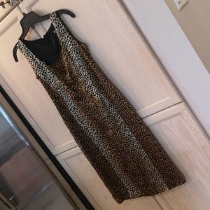 DOLCE AND GABBANA Leopard sleeveless dress with BLACK SPOTS